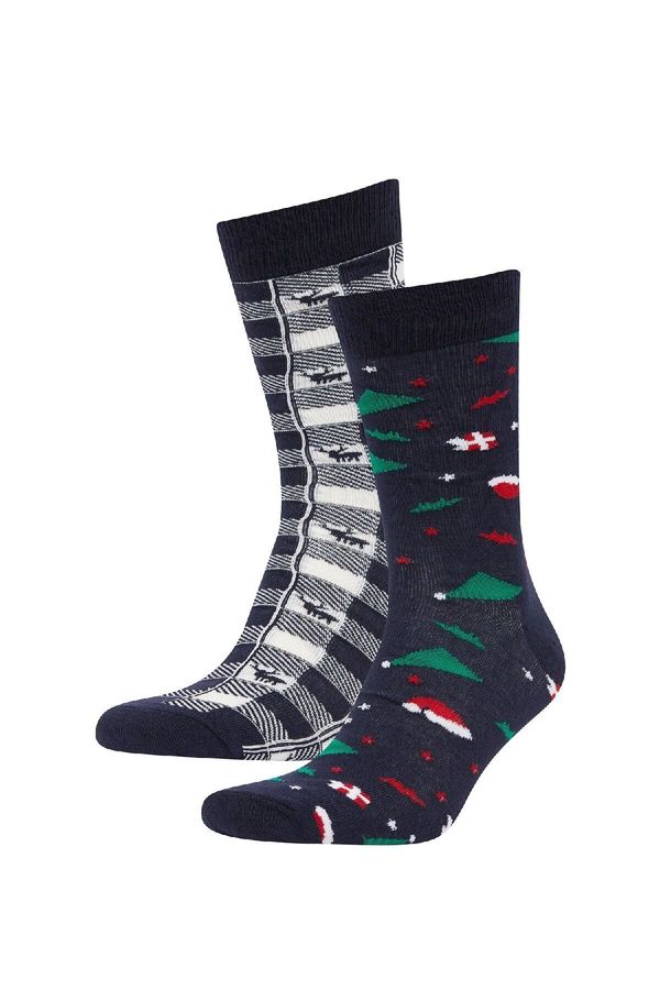 DEFACTO DEFACTO Men's Christmas Themed 2-Pack Cotton Long Socks