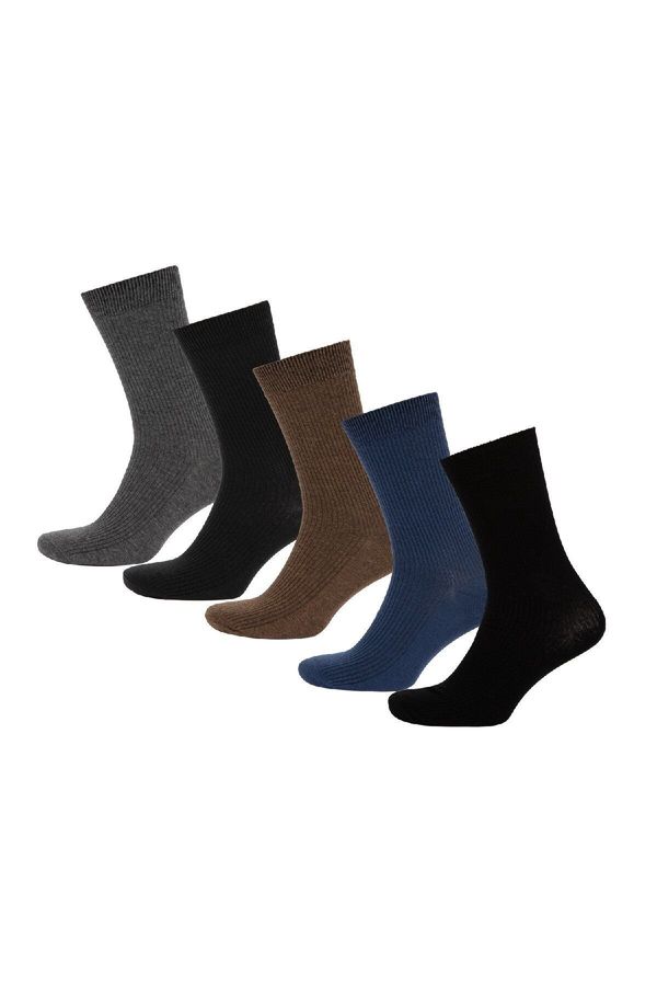 DEFACTO DEFACTO Men's Comfortable Elastic 5-Pack Cotton Long Socks