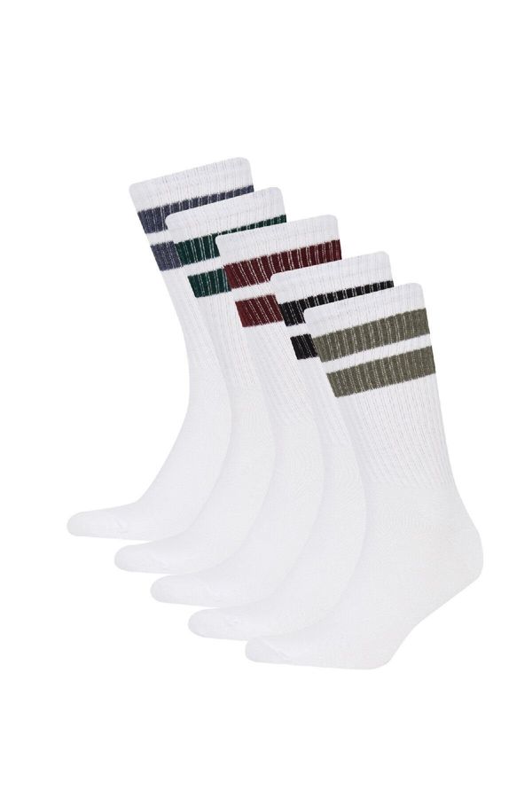 DEFACTO DEFACTO Men's Comfortable Elastic 5-Pack Cotton Long Socks