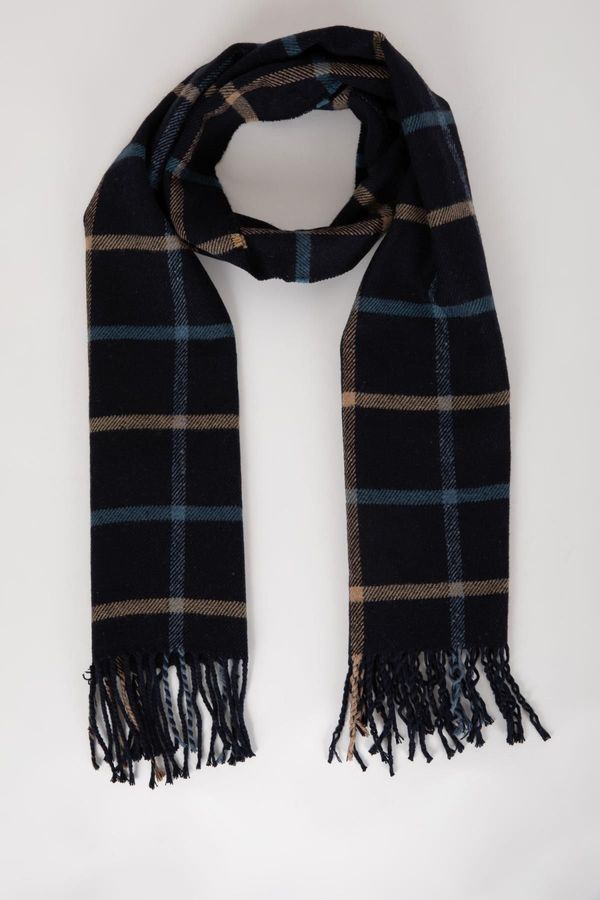 DEFACTO DEFACTO Men's Plaid Patterned Woven Scarf