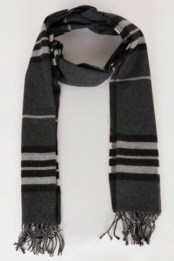 DEFACTO DEFACTO Men's Plaid Woven Scarf