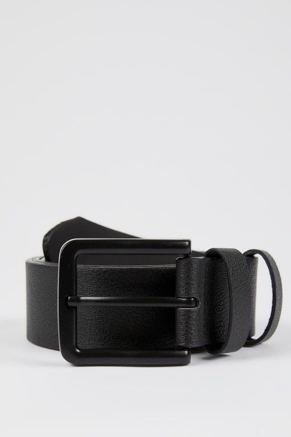 DEFACTO DEFACTO Men's Rectangular Buckle Faux Leather Belt