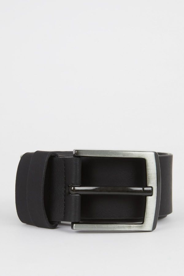 DEFACTO DEFACTO Men's Rectangular Buckle Faux Leather Belt