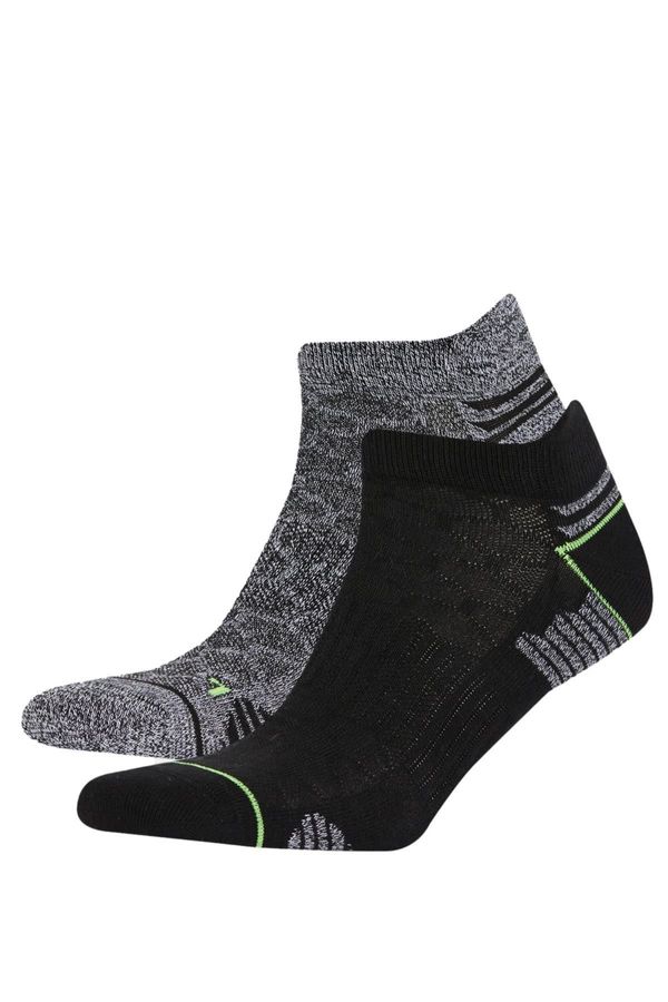 DEFACTO DEFACTO Men's Striped 2-Piece Cotton Short Sports Socks