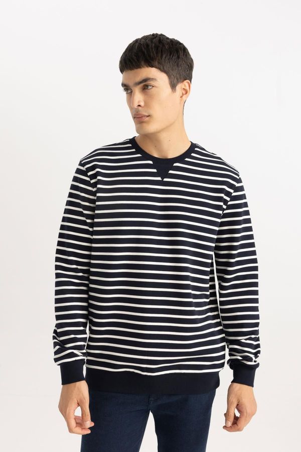 DEFACTO DEFACTO Modern Fit Crew Neck Striped Sweatshirt