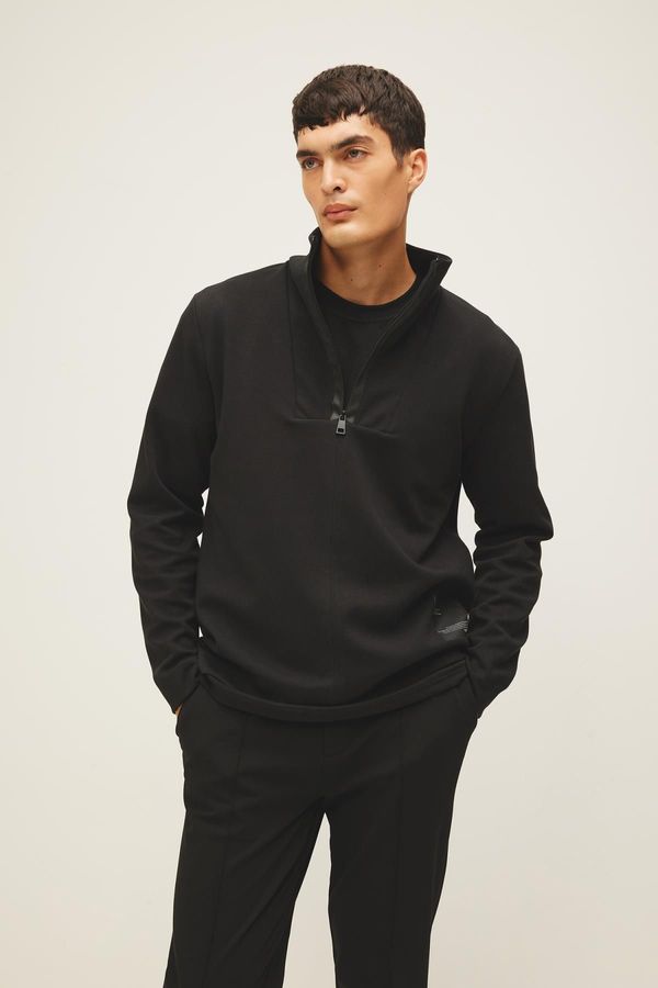 DEFACTO DEFACTO Modern Fit High Collar Half Zipper Sweatshirt