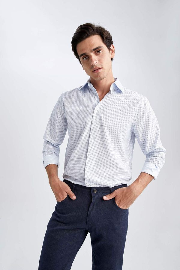 DEFACTO DEFACTO Modern Fit Italian Collar Long Sleeve Shirt