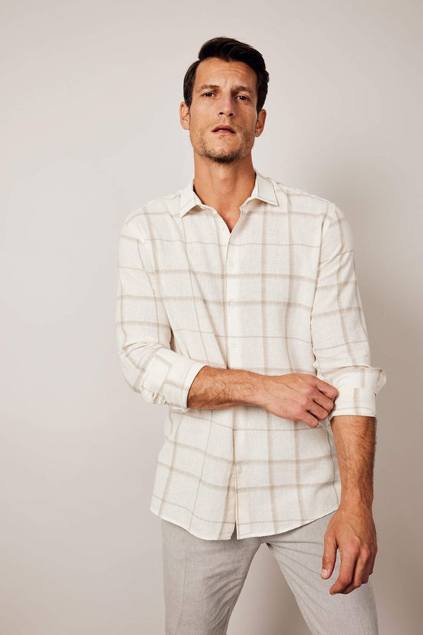 DEFACTO DEFACTO Modern Fit Woven Plaid Long Sleeve Shirt