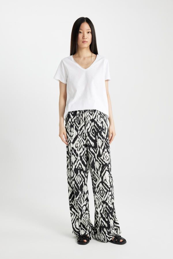 DEFACTO DEFACTO Moroccan Trousers Wide Leg Wide Leg Patterned Pocket High Waist