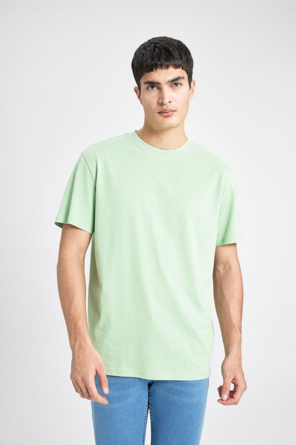DEFACTO DEFACTO New Regular Fit Crew Neck Short Sleeve 100% Cotton Basic Plain T-Shirt