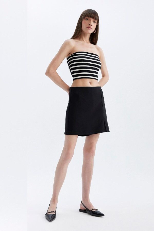 DEFACTO DEFACTO Normal Waist Basic Plain Shorts Skirt