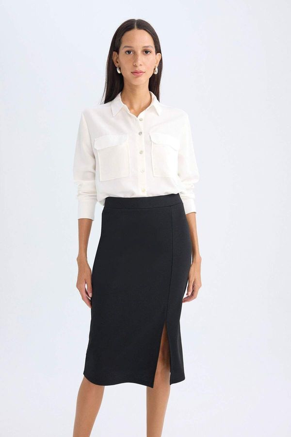 DEFACTO DEFACTO Normal Waist Slit Midi Pencil Skirt