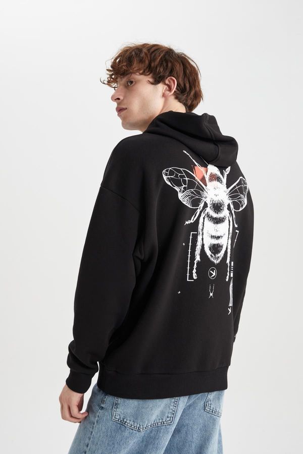 DEFACTO DEFACTO Oversize Fit Back Printed Hooded Sweatshirt