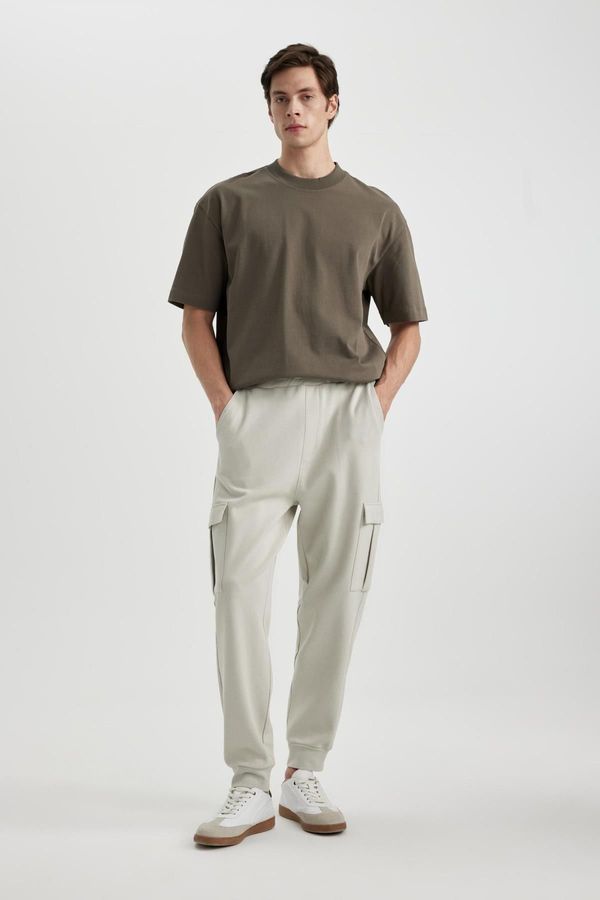 DEFACTO DEFACTO Oversize Fit Cargo Pocket Stretchy Leg Piqué Sweatpants