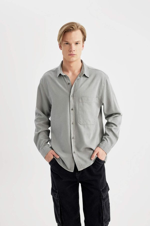 DEFACTO DEFACTO Oversize Fit Cotton Long Sleeve Shirt