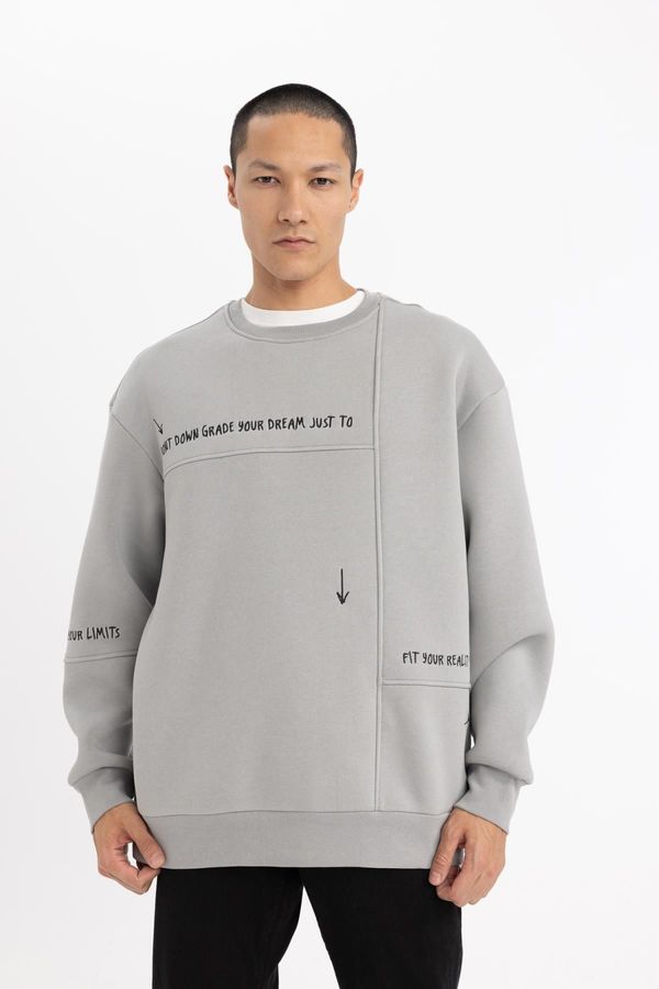 DEFACTO DEFACTO Oversize Fit Crew Neck Printed Sweatshirt