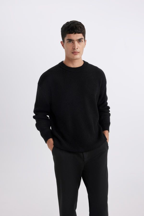 DEFACTO DEFACTO Oversize Fit Crew Neck Thessaloniki Fabric Sweater