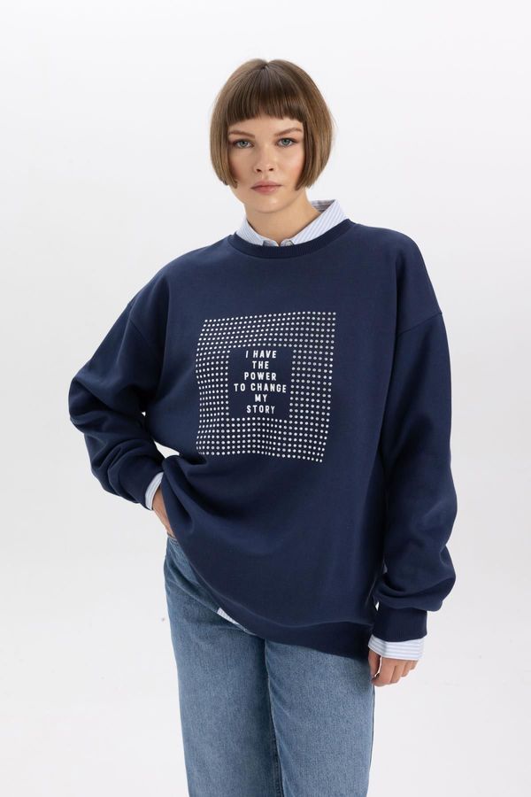 DEFACTO DEFACTO Oversize Fit Crew Neck Thick Sweatshirt