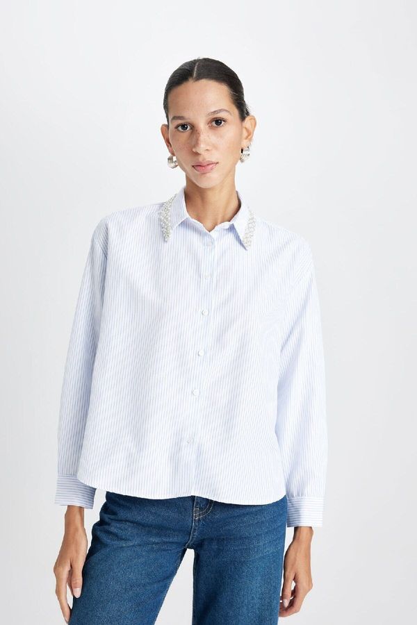 DEFACTO DEFACTO Oversize Fit Oxford Long Sleeve Shirt