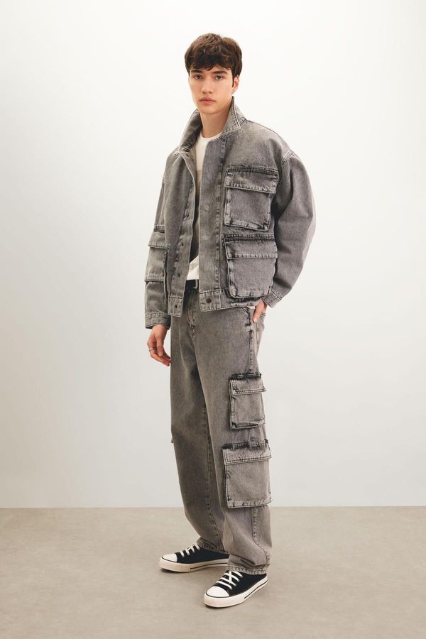 DEFACTO DEFACTO Oversize Fit Pocket Jean Jacket