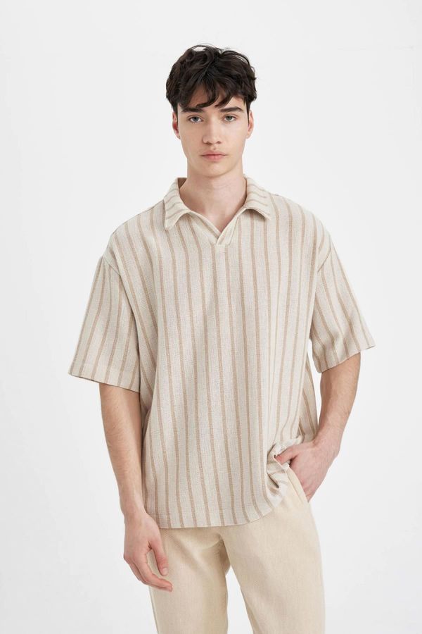 DEFACTO DEFACTO Oversize Fit Polo Neck Short Sleeve Shirt