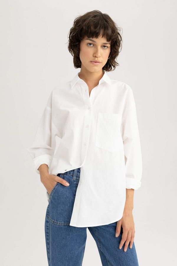 DEFACTO DEFACTO Oversize Fit Poplin Long Sleeve Shirt