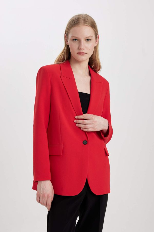 DEFACTO DEFACTO Oversize Fit Red Blazer Jacket