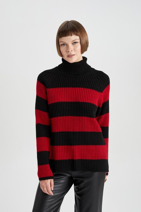 DEFACTO DEFACTO Oversize Fit Turtleneck Ribbed Sweater