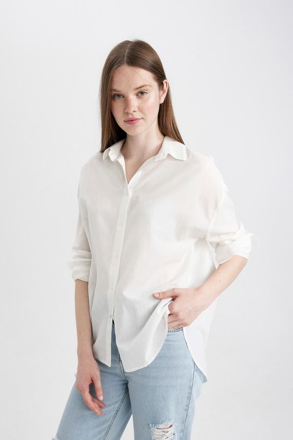 DEFACTO DEFACTO Oversize Fit Voile Long Sleeve Shirt