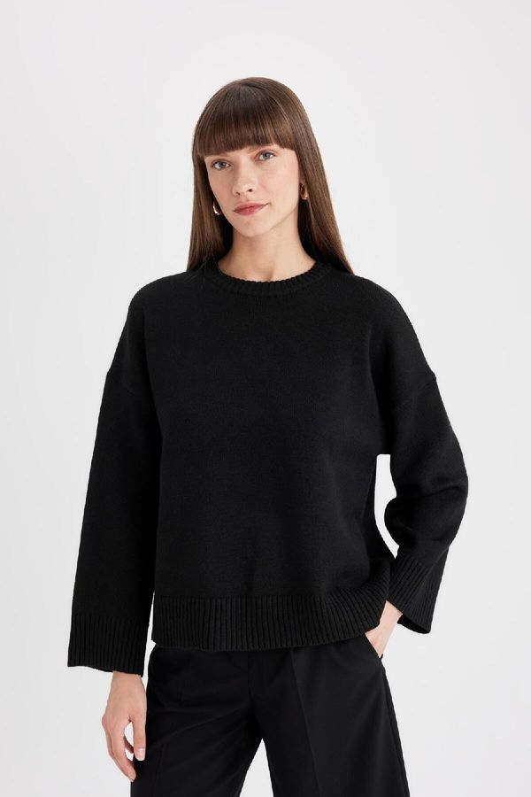 DEFACTO DEFACTO Oversize Fit Wide Mold Crew Neck Basic Plain Sweater