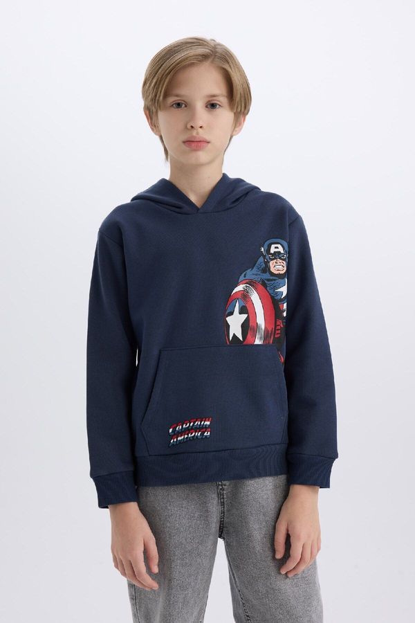 DEFACTO DEFACTO Oversized Marvel Hooded Kangaroo Pocket Sweatshirt