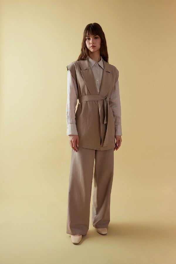 DEFACTO DEFACTO Palazzo Linen Blend Trousers