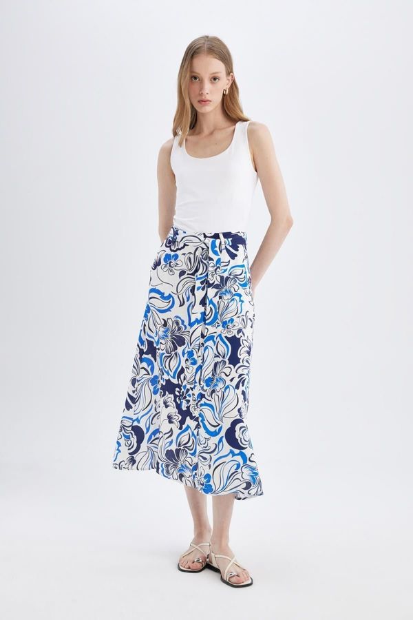 DEFACTO DEFACTO Patterned A-Line Midi Skirt