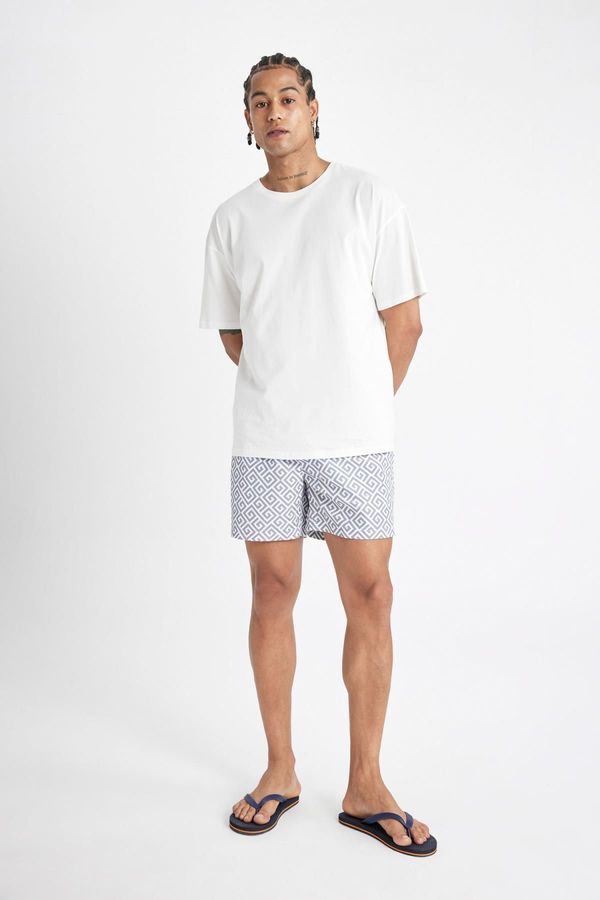 DEFACTO DEFACTO Patterned Mesh Lined Short Swim Shorts