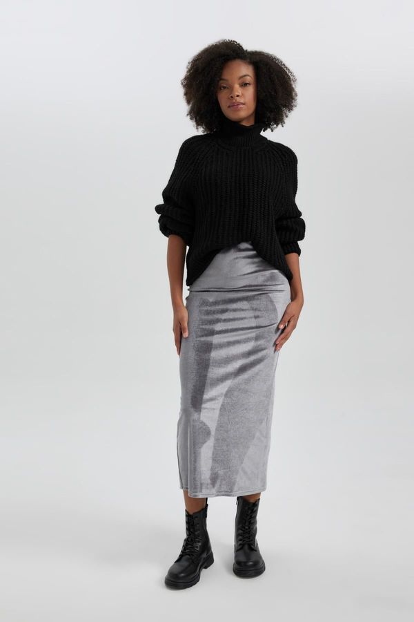 DEFACTO DEFACTO Pencil Velour Maxi Skirt