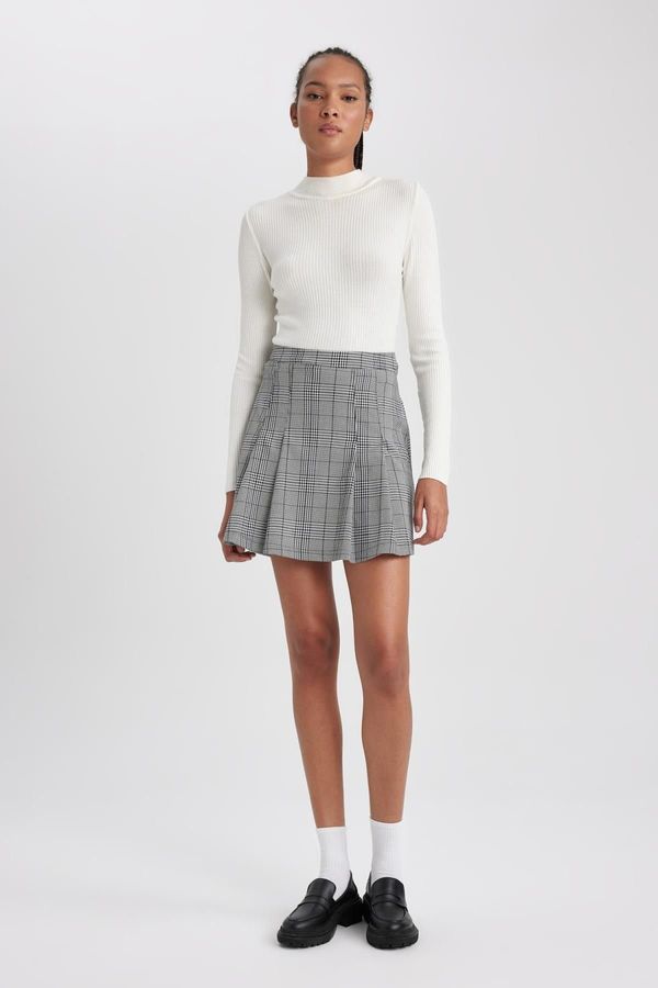 DEFACTO DEFACTO Pleat Plaid Mini Skirt