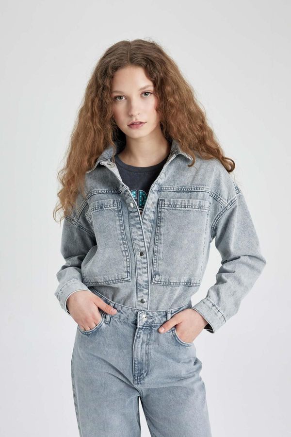 DEFACTO DEFACTO Pocket Snap Jean Shirt Jacket