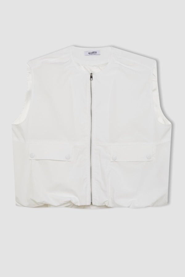 DEFACTO DEFACTO Poplin Zipper Vest