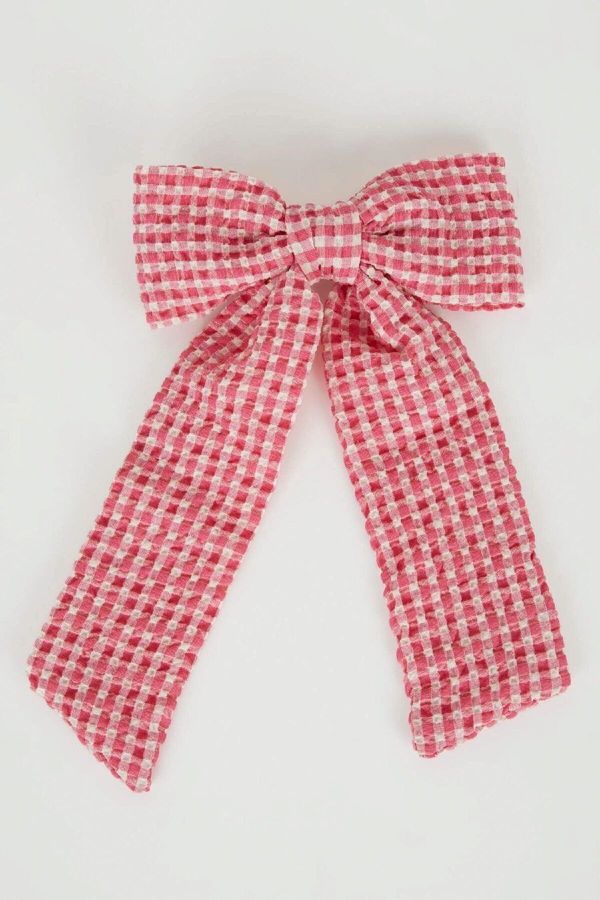 DEFACTO DEFACTO Red Checkered Ribbon Bow Buckle