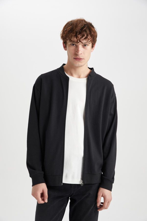 DEFACTO DEFACTO Regular Fit College Collar Bomber Cardigan