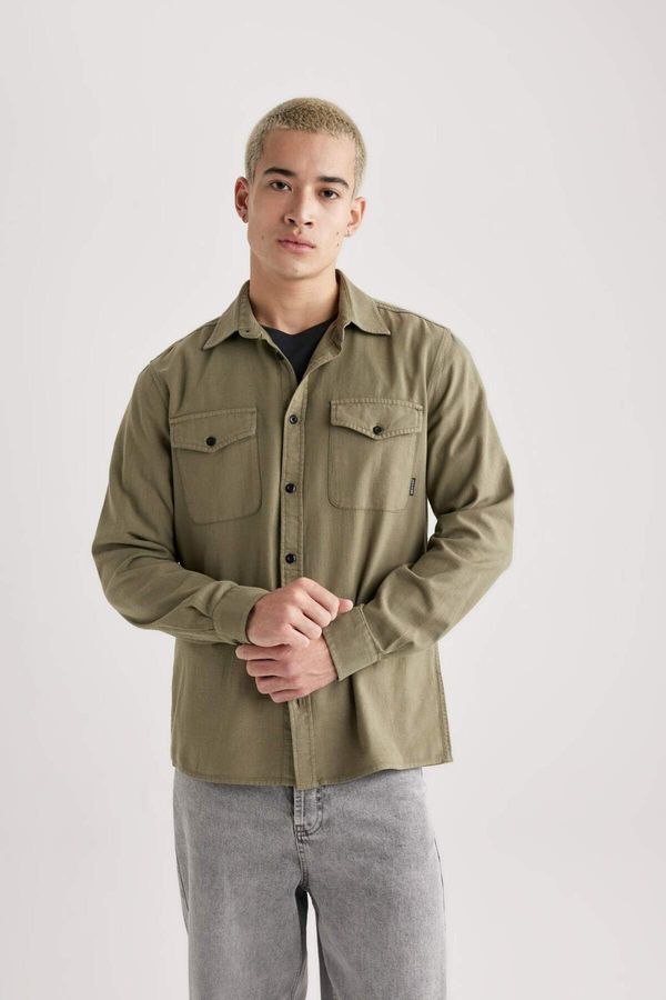 DEFACTO DEFACTO Regular Fit Cotton Long Sleeve Shirt Jacket