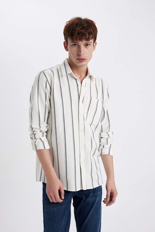 DEFACTO DEFACTO Regular Fit Cotton Striped Long Sleeve Shirt