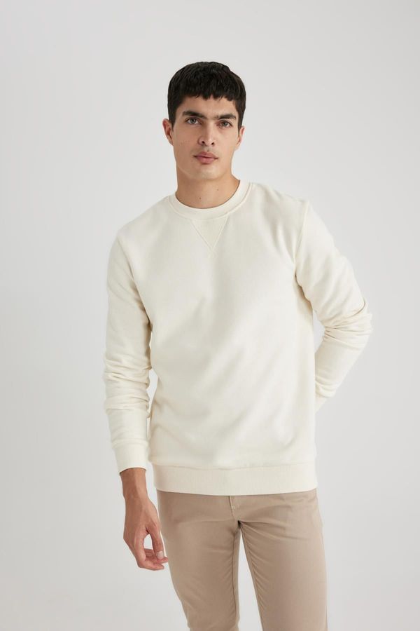 DEFACTO DEFACTO Regular Fit Crew Neck Basic Cotton Sweatshirt