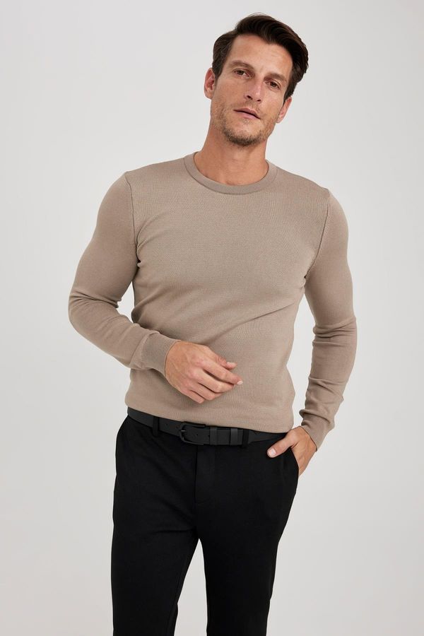 DEFACTO DEFACTO Regular Fit Crew Neck Basic Plain Knitwear Casual Sweater