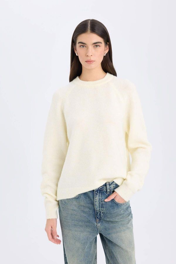 DEFACTO DEFACTO Regular Fit Crew Neck Basic Plain Knitwear Sweater