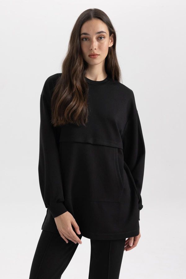 DEFACTO DEFACTO Regular Fit Crew Neck Long Sleeve Tunic