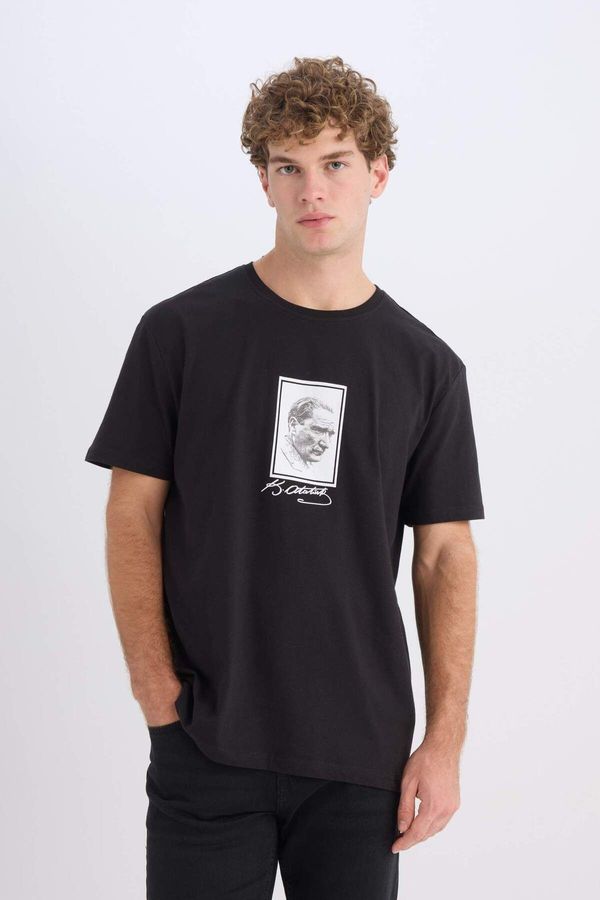 DEFACTO DEFACTO Regular Fit Crew Neck Printed Short Sleeve T-Shirt