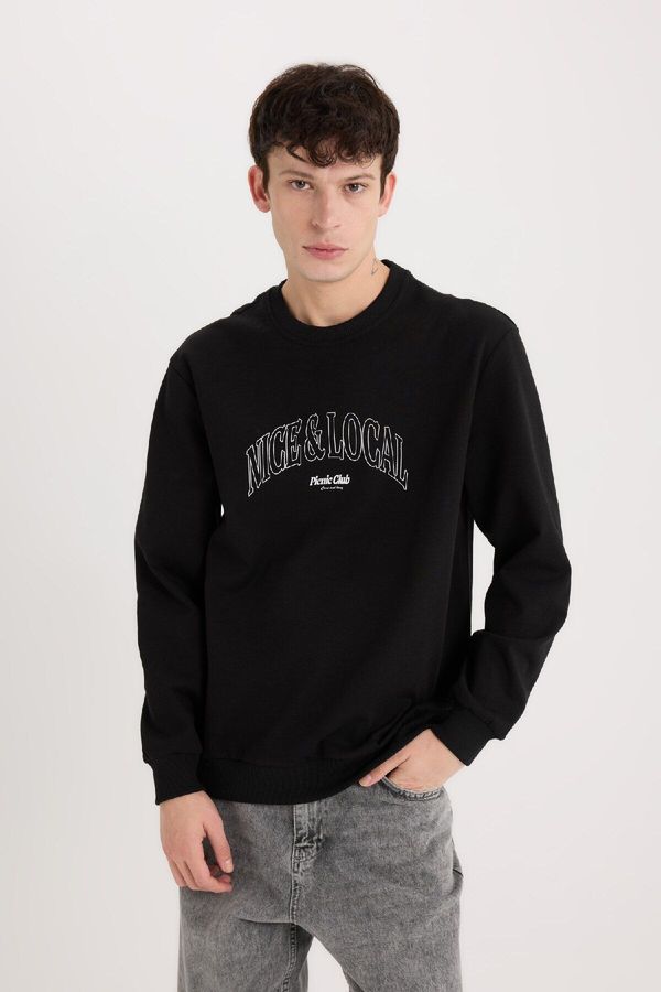 DEFACTO DEFACTO Regular Fit Crew Neck Printed Sweatshirt