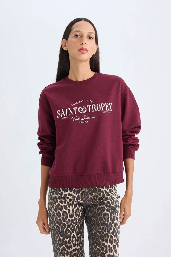 DEFACTO DEFACTO Regular Fit Crew Neck Printed Sweatshirt