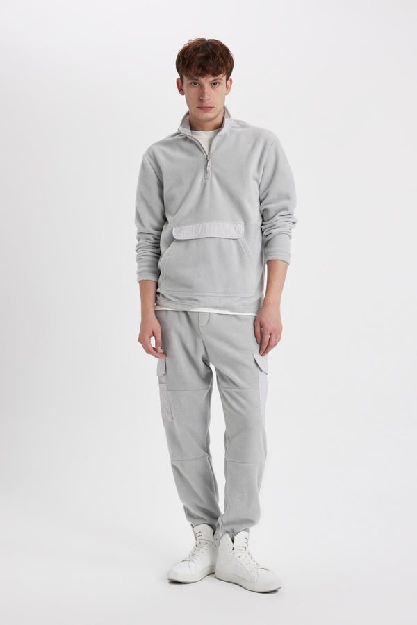 DEFACTO DEFACTO Regular Fit Elastic Waist Leg Cargo Pocket Fleece Sweatpants